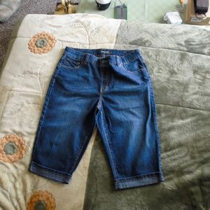 long high rise jean shorts